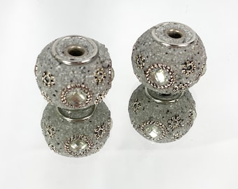 Handmade Composite Grey Glass Beads