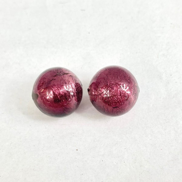 Plum Glass Foil Beads for Jewelry, 20 mm Bead Set