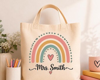 Personalized Teacher Name PNG | Custom Rainbow Design | Teacher Appreciation Gift | Back to School Digital Download