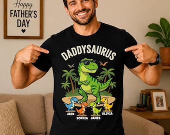 Personalized Daddysaurus PNG, Custom Dinosaur Dad Graphic (Digital Download)