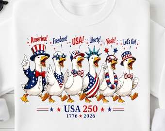 Ganso del 4 de julio PNG / Diseño de ganso patriótico / Celebración de EE. UU. 250 / Descarga digital de Estados Unidos 250