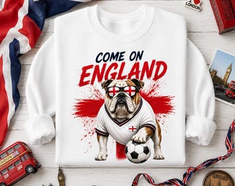 England Bulldog Football Fan PNG | Soccer Supporter Graphic (Digital Download)