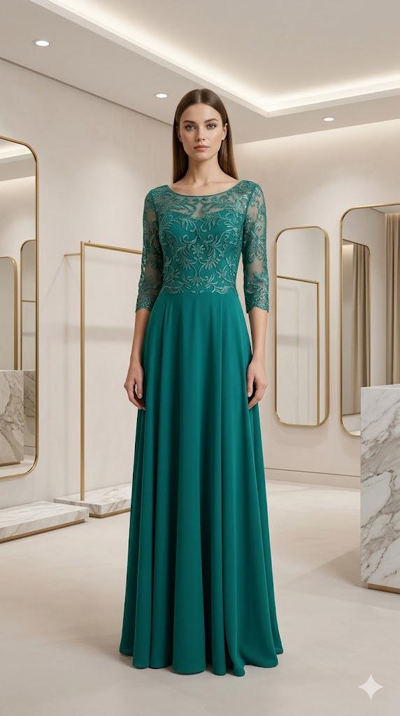 Emerald Lace Dress - Etsy