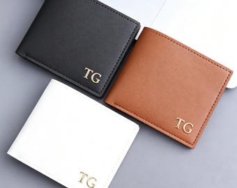 Men short leather wallet,custom engraved name,personalized purse,Father's Day gift,gift for dad