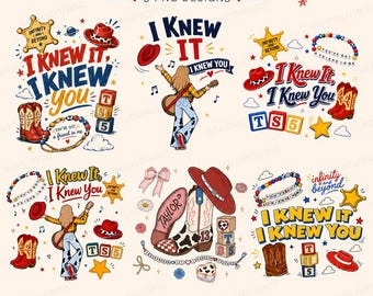 I Knew It I Knew You PNG Bundle, Cowgirl Friendship PNG, Western Birthday Era PNG, Retro Cowgirl Sublimation Designs