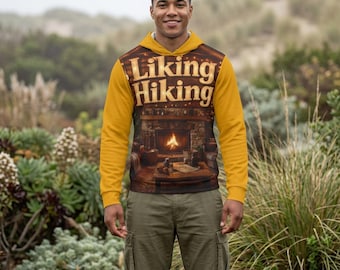 Ich mag Wandern Hoodie | Wandern Langarm All-Over Print
