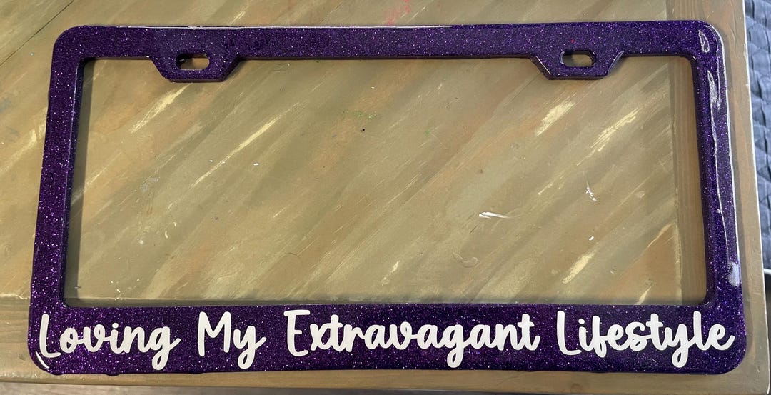 Personalized Custom Color Resin & Glitter License Plate Frame - Etsy