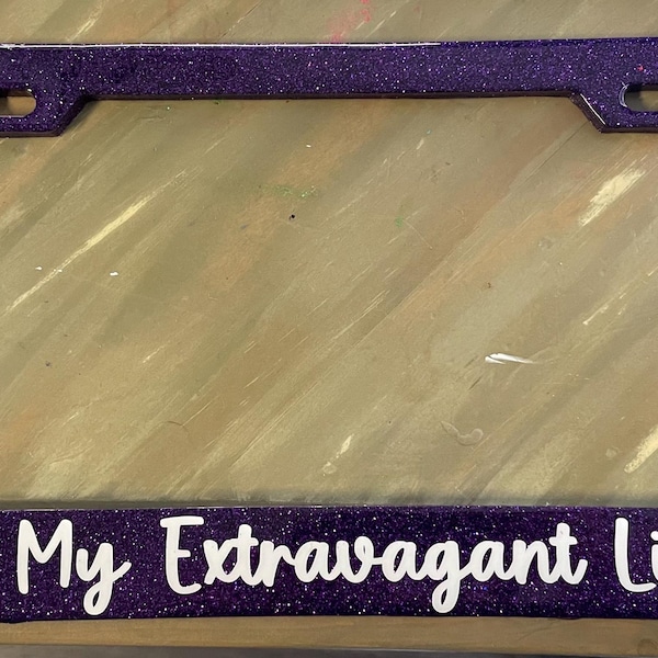 Personalized Custom Color resin & glitter license plate frame
