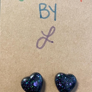 Resin Heart Stud Earrings