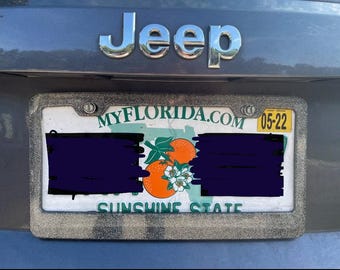 Custom color glitter license plate frame