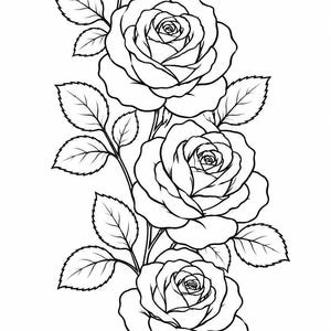 Rosstam SVG-ikon, elegant blommig disposition, botanisk bröllopsdekor (digital nedladdning)