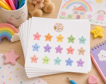 Cartões Postais de Recompensa Estrela Sorridente | Pacote de Cartões Postais com Envelopes