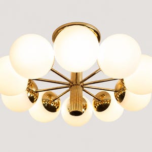 1960s Mid-Century Modern Space Age German Brass Ceiling Lamp Handmade Chandelier