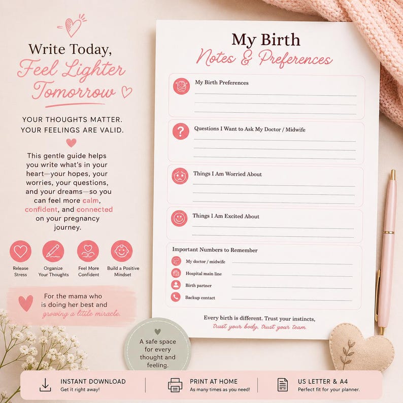 Hospital Bag Checklist & Guide Printable, Questions to Ask Hospital ...