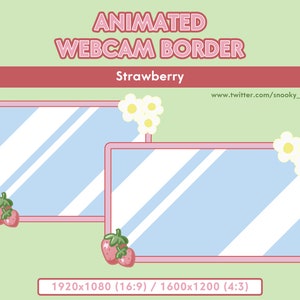 Animated Twitch WebCam Border Strawberry Theme
