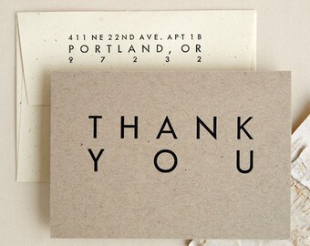 Thank You Cards Bulk Wedding Mid Century Modern Style Etsy