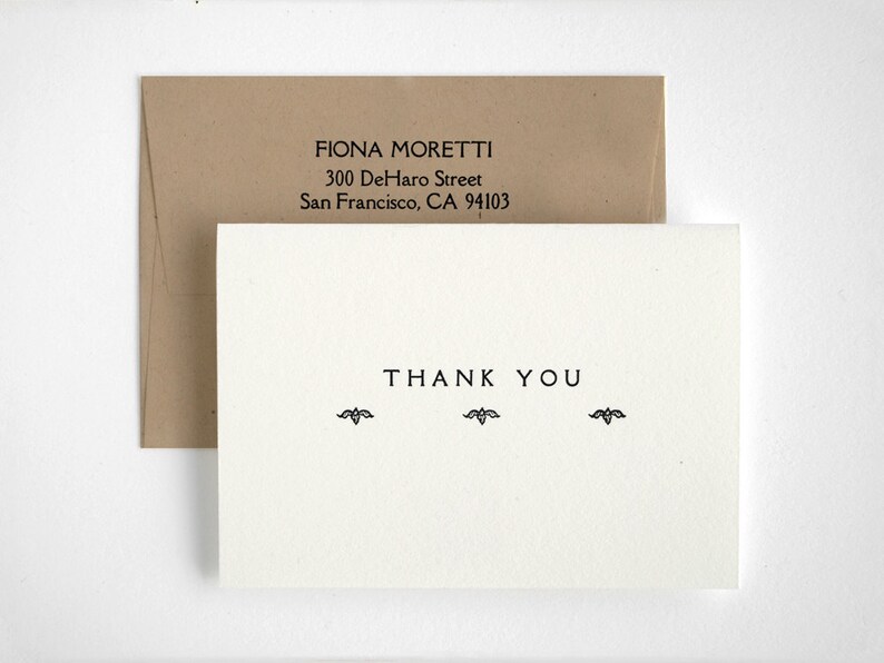 Custom Printing Bulk Order Rialto Thank You Cards Folded Wedding Elegant Style