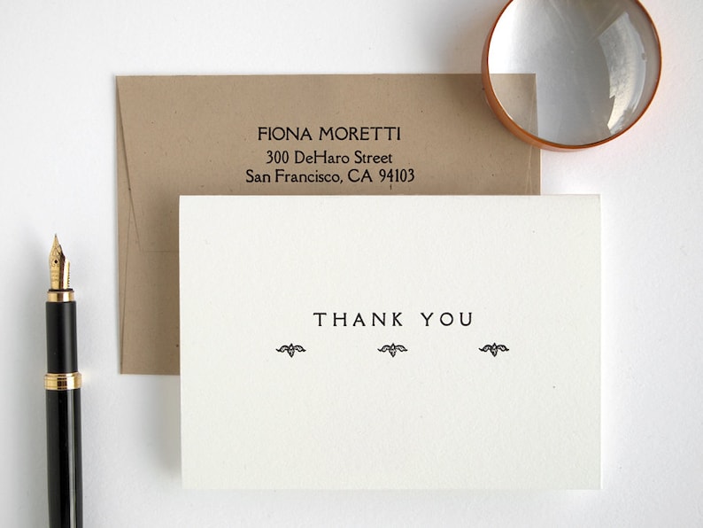Custom Printing Bulk Order Rialto Thank You Cards Folded Wedding Elegant Style