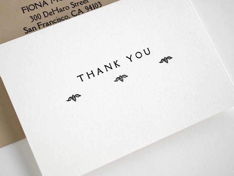 Custom Printing Bulk Order Rialto Thank You Cards Folded Wedding Elegant Style