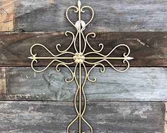 Cross Wall Hanging Ready To Ship Metal Wall Decor Religious Etsy