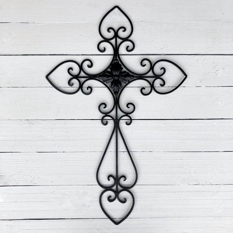Cross Wall Hanging Large Metal Cross Cross Wall Decor Etsy
