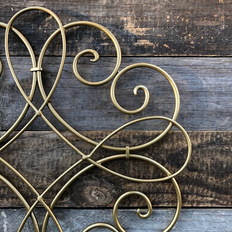 Metallic Gold Metal Wall Decor Scroll Metal Decor Gold Wall Etsy