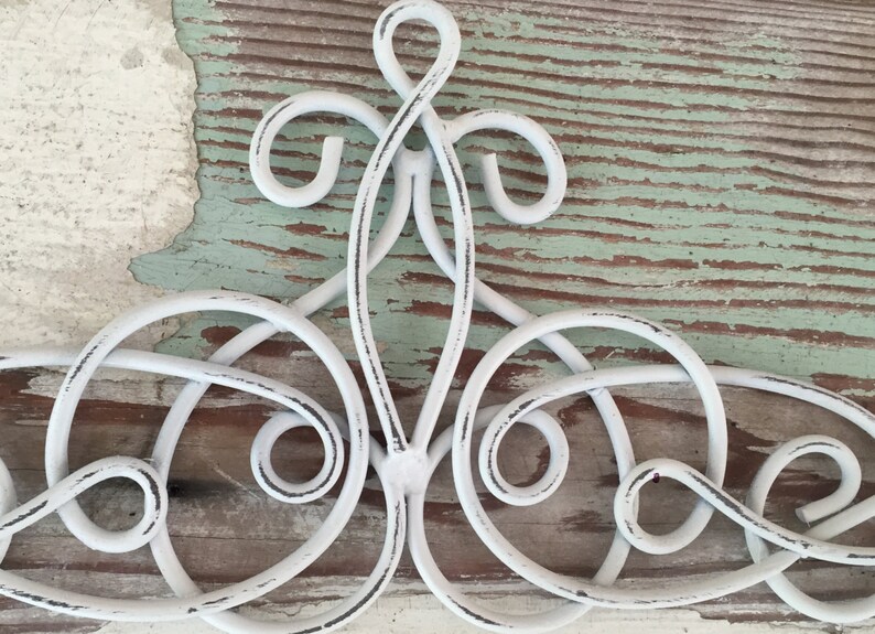 White Metal Wall Hanging Metal Wall Decor Decorative Wall Etsy