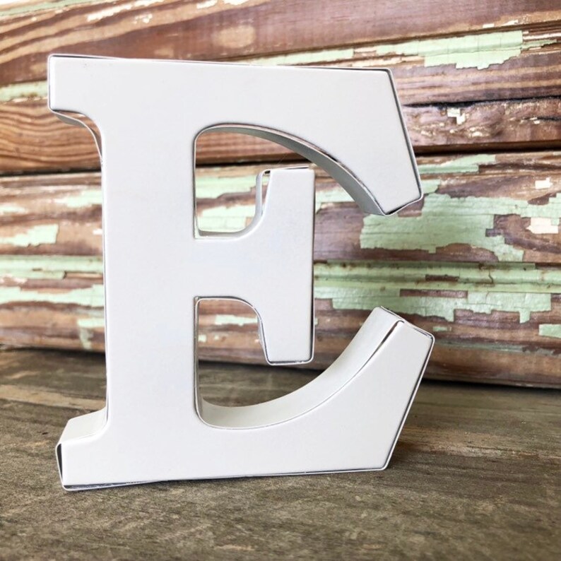 Rustic Letters Small Metal Letters Shelf Sitters Wall Etsy