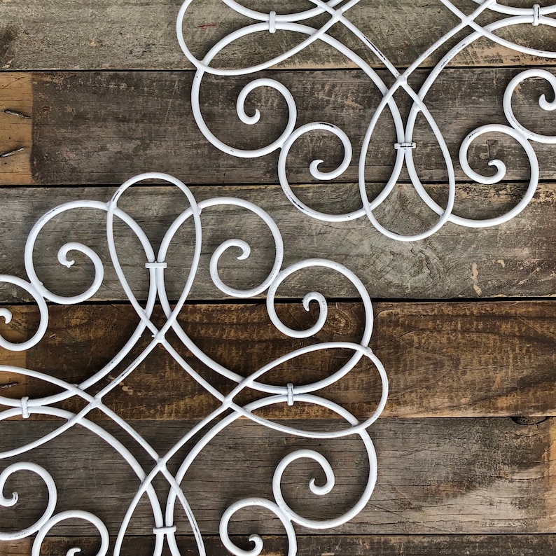 White Metal Wall Hanging / Metal Wall Decor / Decorative Wall Etsy