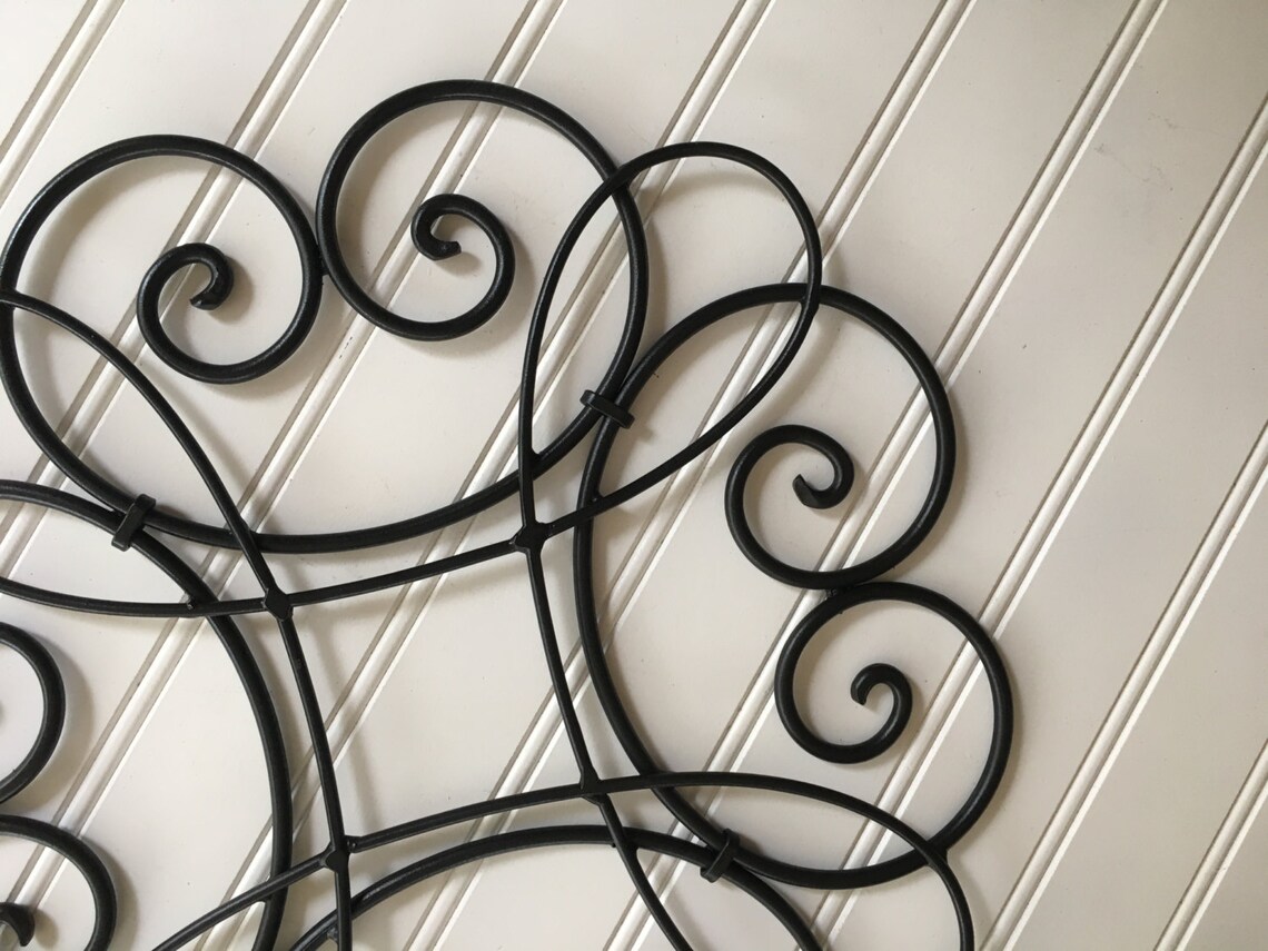 Metal Wall Art Metal Wall Decor Scroll Metal Decor Black | Etsy