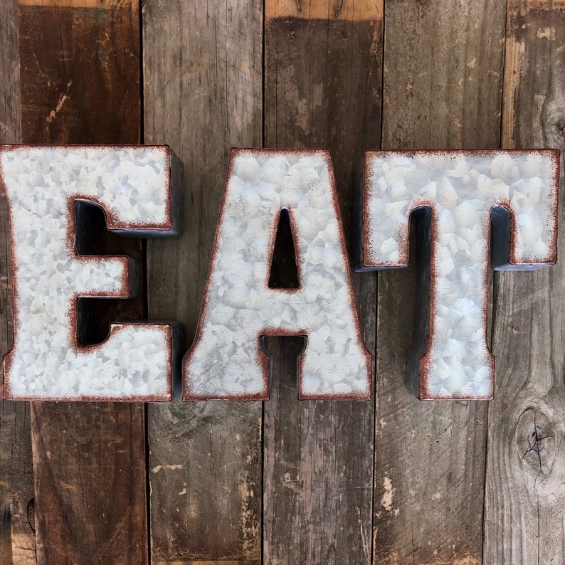 Eat Letters Sign Metal Rustic Wall Decor Kitchen Farmhouse