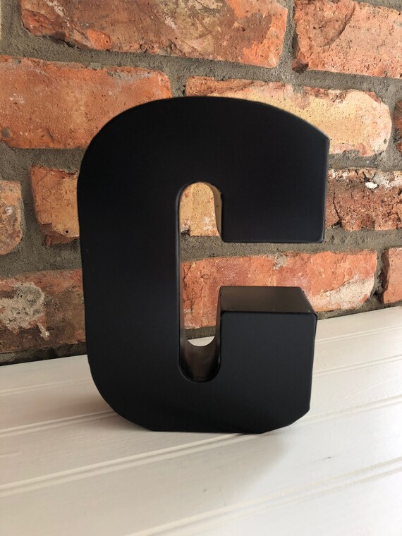 Black Letter Metal Wall Gallery Decor C Rustic Initial Sign You Pick