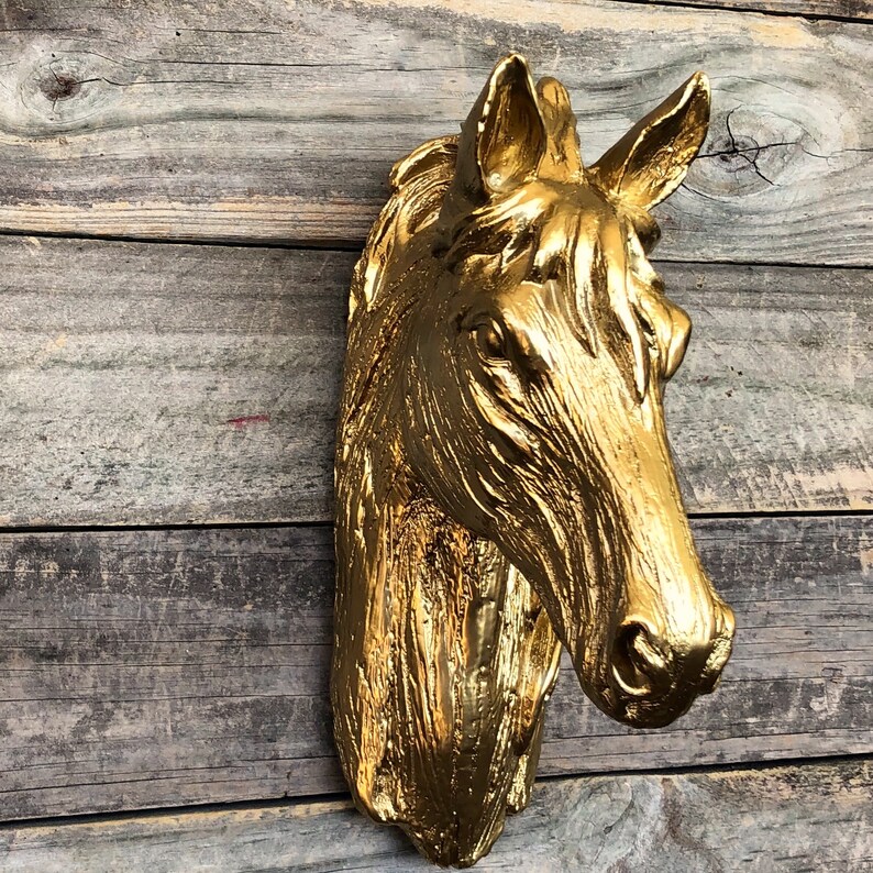 Horse Head Wall Hanging Horse Wall Decor Gold Wall Decor Etsy