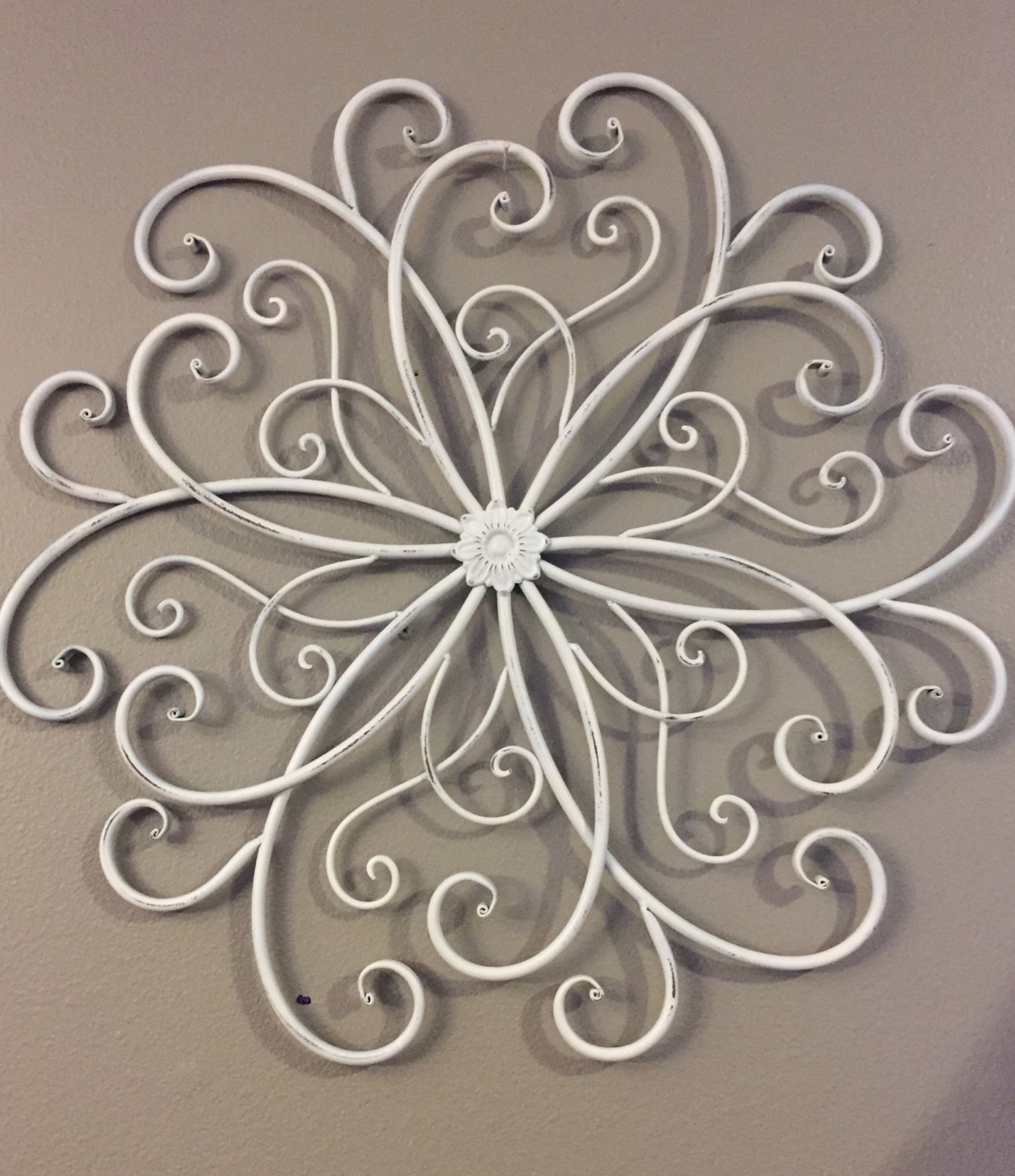 White Metal Wall Hanging Large Metal Wall Decor Decorative | Etsy