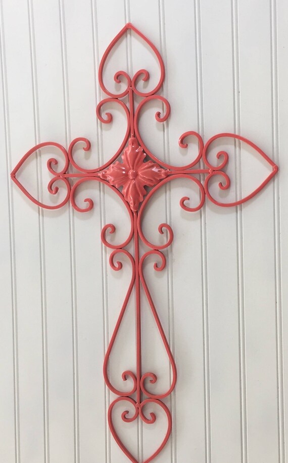 Cross Wall Hanging Large Metal Cross Cross Wall Decor Etsy