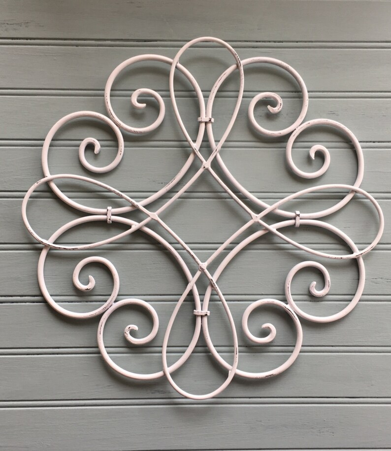Métal Blanc Mur Suspendu Métal Décoration Murale Mural Etsy
