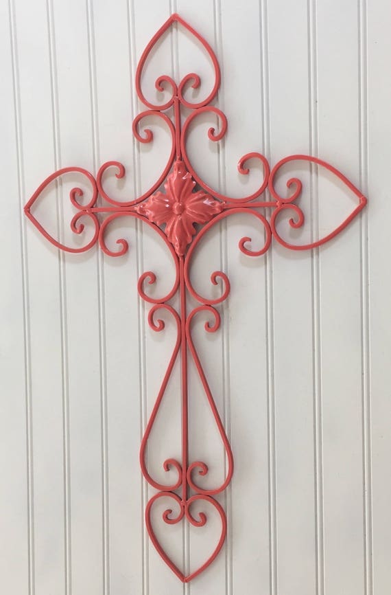 Cross Wall Hanging Large Metal Cross Cross Wall Decor Etsy