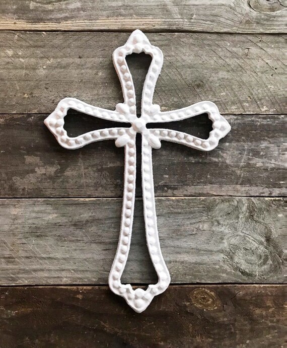 Cross Wall Hanging White Decorative Cross Gallery Wall Etsy