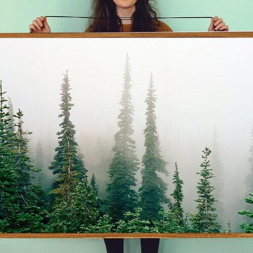 Forest Art.mist.trees.wall Decor.fine Art Etsy