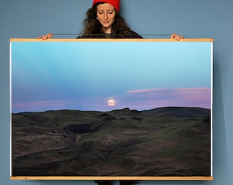 Moon Art.Oregon.Wall Decor.Print.Fine Art Photography.PNW.Sunset.Moon Rise.Full Moon. SEVERAL SIZES