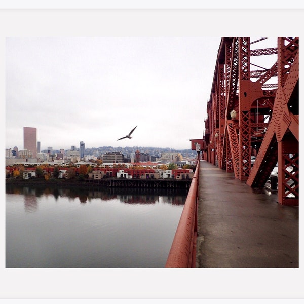 Portland Bridge Art Print.Oregon.Broadway Bridge.Fine Art Photography.Cityscape.Autumn.River.SEVERAL SIZES