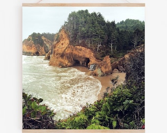 Oregon Coast Photography Print: Hug Point Waterfall, Pacific Northwest