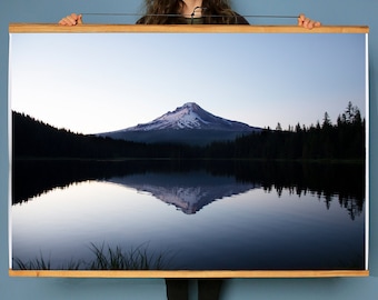 Oregon Art. Mount Hood.Trillium Lake.Wall Decor.PNW.Sunset.SEVERAL SIZES & Poster.Portrait and Landscape options.