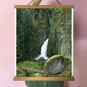 Waterfall.OREGON.Art Decor.Fine Art Photography.Water.Wahclella Falls.Green.Moss.Forest.Pacific Northwest.SEVERAL SIZES