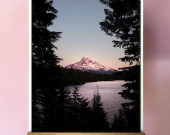 Mount Hood Forest Print.Oregon.Mountain.Lost Lake.Sunset.Forest.Fine Art Photography.SEVERAL SIZES. Portrait & Landscape options