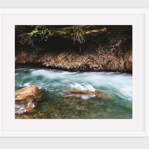 River Art Print.Washington.Ohanapecosh River.Teal.Water.Mount Rainier. Fine Art Photography. Several Sizes & Poster