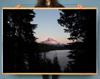 Mount Hood Forest Print.Oregon.Lost Lake.Landscape.Mountain.Sunset.Fine Art Photography.SEVERAL SIZES. Portrait & Landscape options