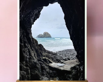 Ocean Art Print.Oregon Sea Cave. Oceanside. Arch Rocks.Wall Decor.Fine Art Photography.Waves.Water.Coastal.SEVERAL SIZES