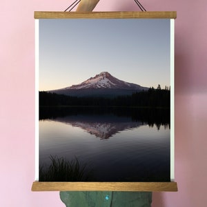 Oregon Art. Mount Hood.Trillium Lake.Wall Decor.PNW.Sunset.SEVERAL SIZES & Poster.Portrait and Landscape options.