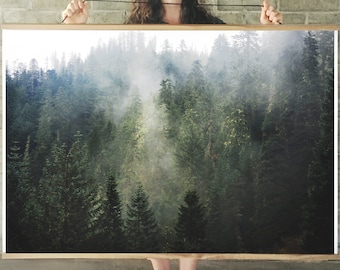 Forest Art.Oregon.Wall Decor.Mist.Fine Art Photography.Fog.Willamette National Forest. SEVERAL SIZES & POSTER prints